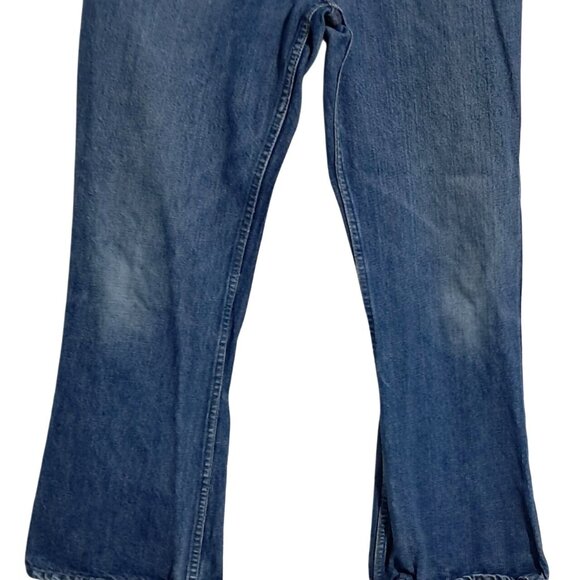 Vintage 70s Levis 517 Jeans Flared Blue Denim Orange Tab 30x28 646 0217 USA - Picture 6 of 11